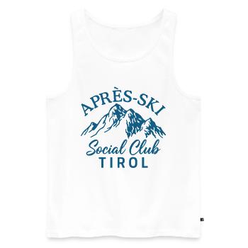 Après Ski Social Club Tirol Skiing Winter Holiday - Men's Premium Organic Tank Top - white - Front - AI Model Male 178 light (178cm)