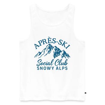 Après Ski Social Club Bernese Alps - Men's Premium Organic Tank Top - white - Front - AI Model Male 178 light (178cm)