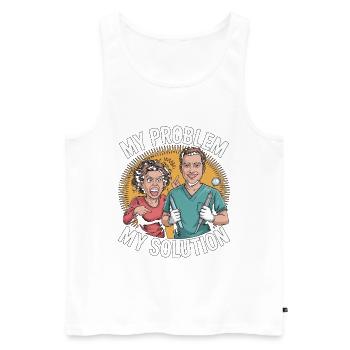 Hygiéniste orthodontique mon problème mon père au pictogramme - Débardeur bio Premium Homme - blanc - Devant - Michal (187cm)