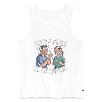 Orthodontic Hygienist My Problem My Pictogram Mom - Men's Premium Organic Tank Top - white - Front - Michal (187cm)