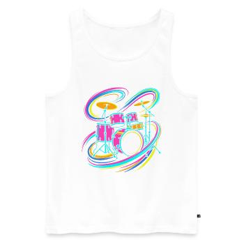 Colorful drums - Men's Premium Organic Tank Top - white - Front - Michal (187cm)