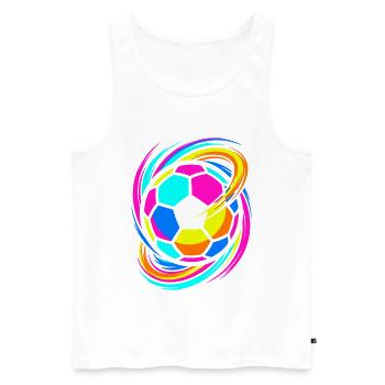 Soccer - Men's Premium Organic Tank Top - white - Front - AI Model Male 178 light (178cm)