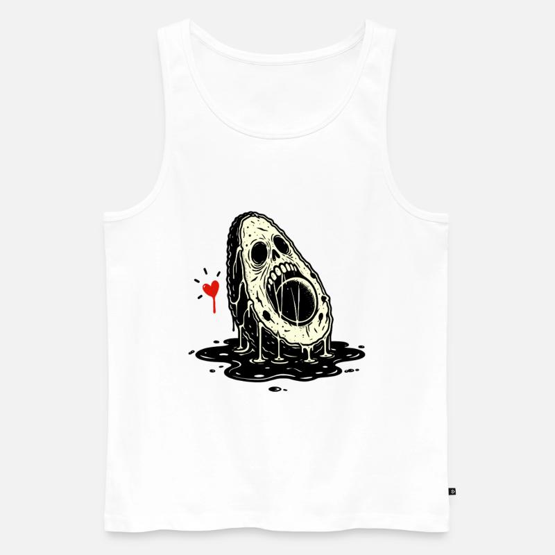 Totenkopf Horror Avocado - Männer Premium Bio Tank Top - Weiß