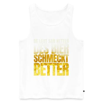 Tirol Des Bier schmeckt better - Männer Premium Bio Tank Top - Weiß - Vorne - Michal (187cm)