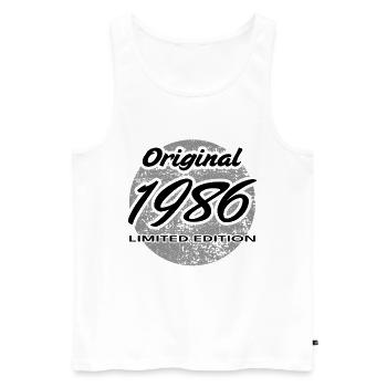 40th Birthday 1986 Gift for Men and Women - Men's Premium Organic Tank Top - white - Front - AI Model Male 178 light (178cm)