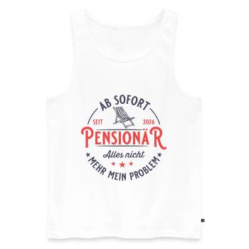 Pensioner 2026 No Longer My Problem Gift - Men's Premium Organic Tank Top - white - Front - Michal (187cm)
