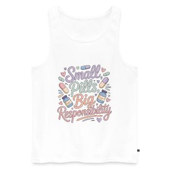 Hospital Pharmacist Small Pills Medication Safety - Men's Premium Organic Tank Top - white - Front - Michal (187cm)