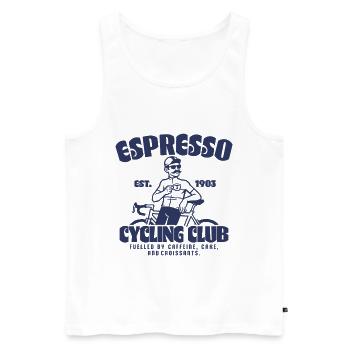 Espresso Cycling Club Vintage Logo - Débardeur bio Premium Homme - blanc - Devant - Michal (187cm)