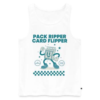 Pack Ripper Card Flipper Trading Card Booster Pack - Männer Premium Bio Tank Top - Weiß - Vorne - AI Model Male 178 light (178cm)