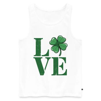 Love Kleeblatt Vintage Grün - Männer Premium Bio Tank Top - Weiß - Vorne - AI Model Male 178 light (178cm)