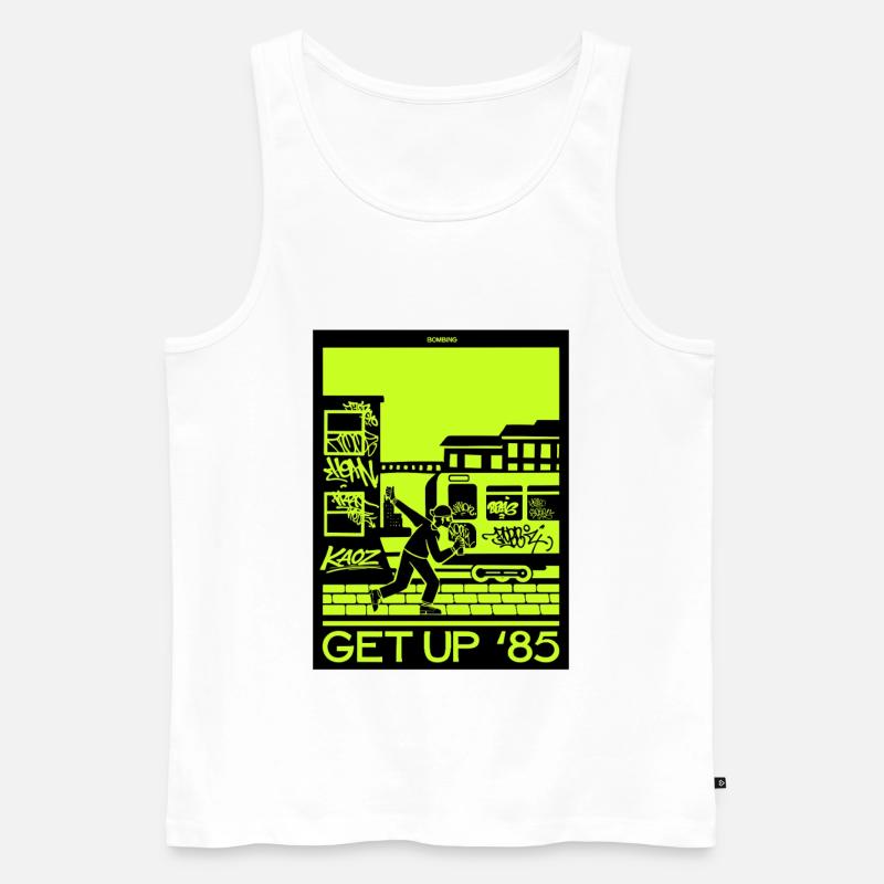 Get Up 85 Graffiti Runner - Männer Premium Bio Tank Top - Weiß