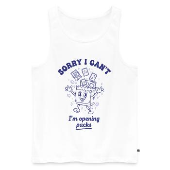 Sorry I Cant Im Opening Packs Trading Card - Men's Premium Organic Tank Top - white - Front - Michal (187cm)