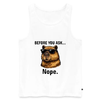 Capybara NOPE Not today Retro T-Shirt - Men's Premium Organic Tank Top - white - Front - AI Model Male 178 light (178cm)