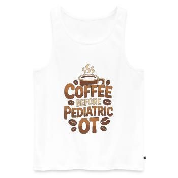Ergothérapeute pédiatrique Café Thérapie pédiatrique Amateur de café - Débardeur bio Premium Homme - blanc - Devant - Michal (187cm)