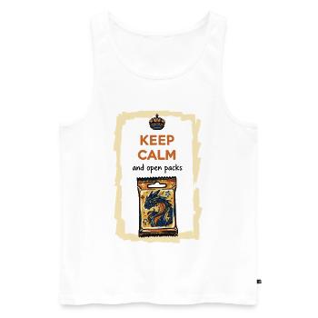 Keep Calm And Open Packs Trading Card Booster Pack - Men's Premium Organic Tank Top - white - Front - Michal (187cm)