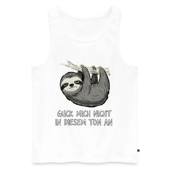 Sloth Saying Funny Sarcasm - Men's Premium Organic Tank Top - white - Front - Michal (187cm)