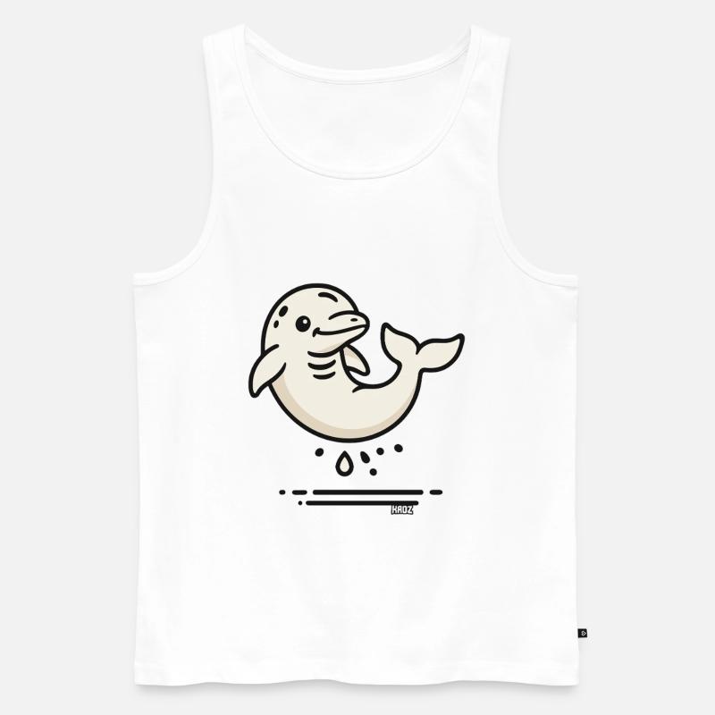 Dauphin mignon dans le style comic - Débardeur bio Premium Homme - blanc