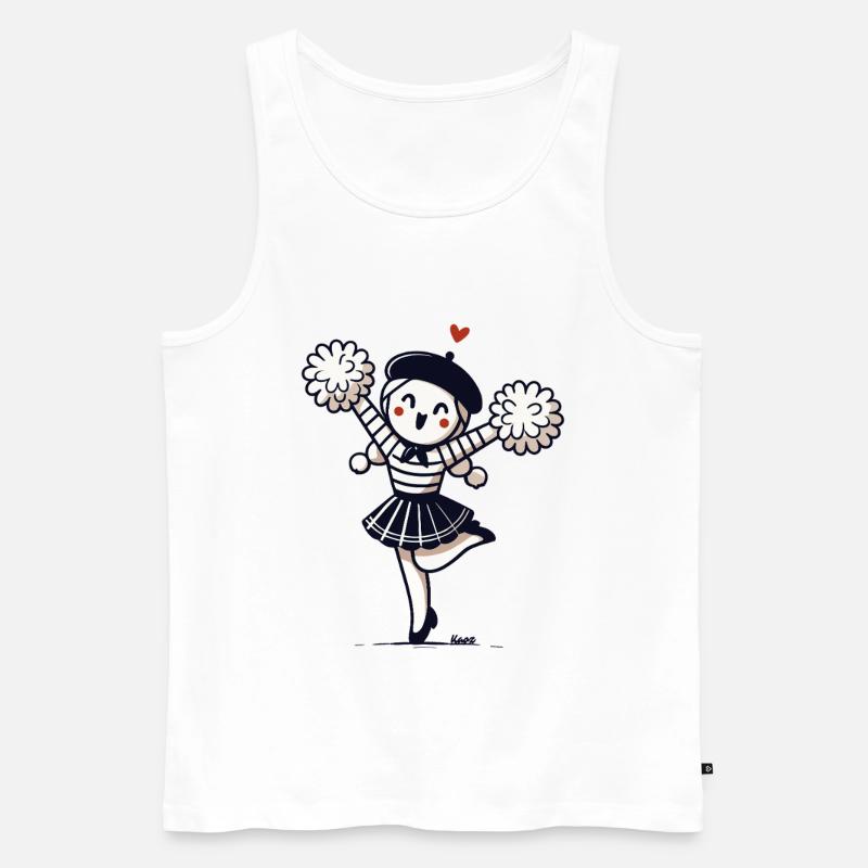 Niedliches Mädchen mit Pompons Pantomime - Männer Premium Bio Tank Top - Weiß