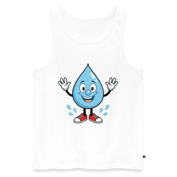 Fröhlicher Wassertropfen mit Sneakers - Männer Premium Bio Tank Top - Weiß - Vorne - AI Model Male 178 light (178cm)