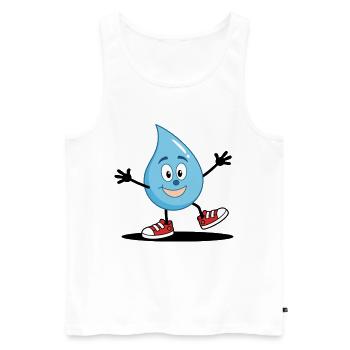 Ein lustiger Wassertropfen Gesicht in Turnschuhen - Männer Premium Bio Tank Top - Weiß - Vorne - Michal (187cm)