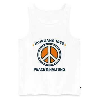 Vintage 1966 Peace & Attitude - Men's Premium Organic Tank Top - white - Front - Michal (187cm)