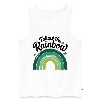 Suivez le t-shirt arc-en-ciel de la Saint-Patrick - Débardeur bio Premium Homme - blanc - Devant - Michal (187cm)
