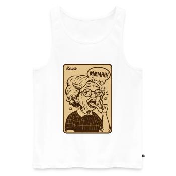 Vintage Granny Mmmhh Expression - Débardeur bio Premium Homme - blanc - Devant - Michal (187cm)