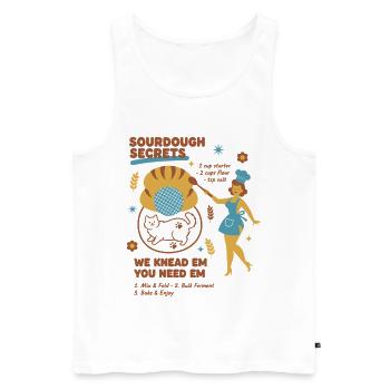 Sourdough Secrets Bread Baking Baker Sourdough - Men's Premium Organic Tank Top - white - Front - AI Model Male 178 light (178cm)