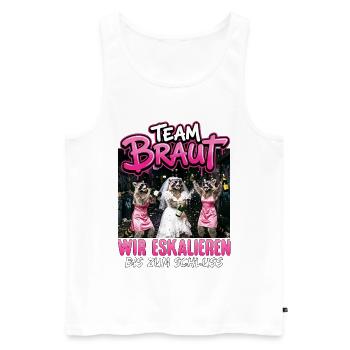 Enterrement de vie de garçon T-shirt des femmes Enterrement de vie de jeune fille - Débardeur bio Premium Homme - blanc - Devant - AI Model Male 178 light (178cm)
