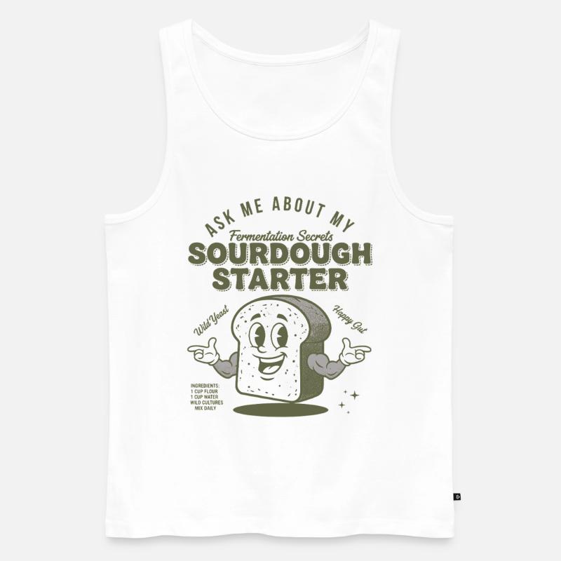 Sauerteig Starter Brot Backen Bäcker Sauerteig - Männer Premium Bio Tank Top - Weiß