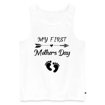 Mein erstes Muttertags-T-Shirt für eine schwangere Mutter - Männer Premium Bio Tank Top - Weiß - Vorne - AI Model Male 178 light (178cm)