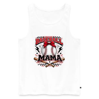 Baseball Mama Game Day Mom Shirt - Men's Premium Organic Tank Top - white - Front - AI Model Male 178 light (178cm)