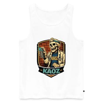 Skelett-Medic-Graffiti-Schild - Männer Premium Bio Tank Top - Weiß - Vorne - AI Model Male 178 light (178cm)