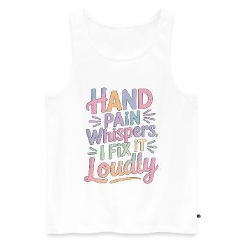 Hand Therapist Hand Pain Whispers Physiotherapist - Männer Premium Bio Tank Top - Weiß - Vorne - Michal (187cm)