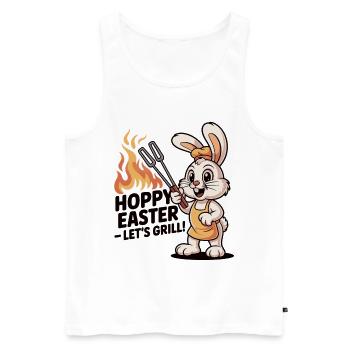 T-shirt sautillant Easter Let’s Grill Ostern BBQ Shirt - Débardeur bio Premium Homme - blanc - Devant - Michal (187cm)