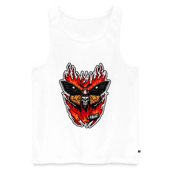 Flame Skull Moth Inferno - Men's Premium Organic Tank Top - white - Front - AI Model Male 178 light (178cm)