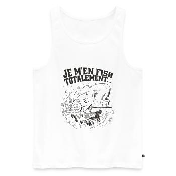 Je M’en Fish Totalement Humour Pêcheur - Débardeur bio Premium Homme - blanc - Devant - Michal (187cm)