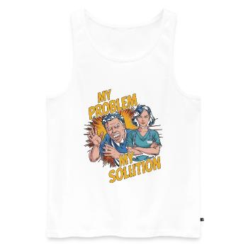 Hand Therapist My Problem My Pictogram Mom Dad - Men's Premium Organic Tank Top - white - Front - Michal (187cm)