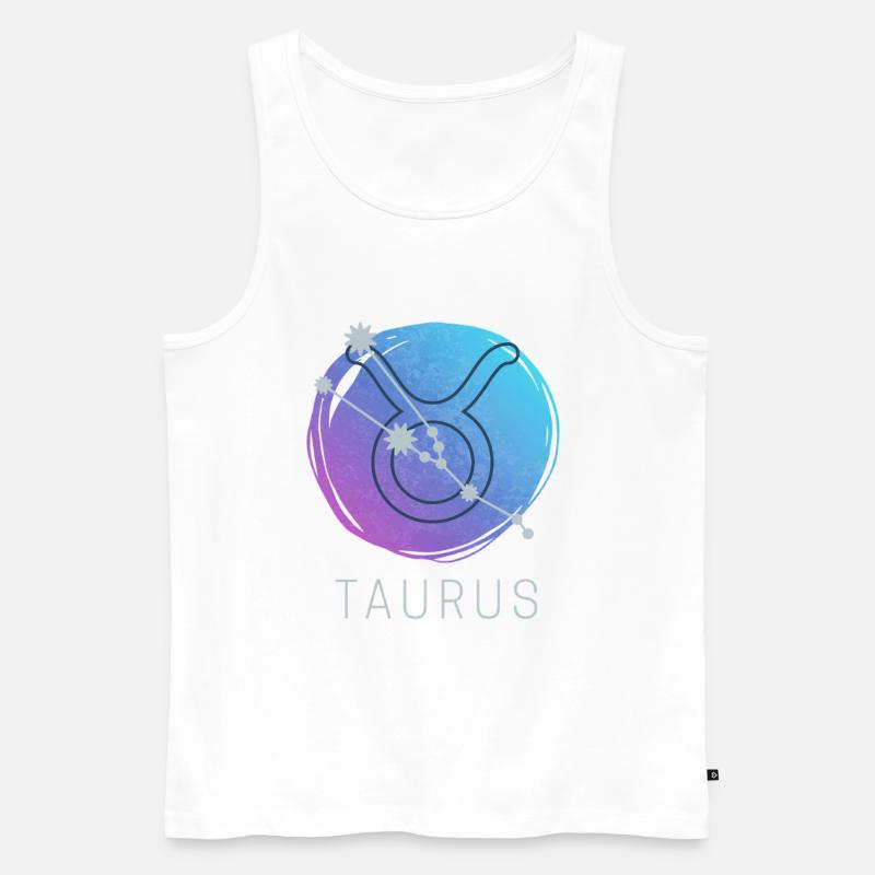 Taurus Stier Sternzeichen Aquarell Astrologie - Männer Premium Bio Tank Top - Weiß