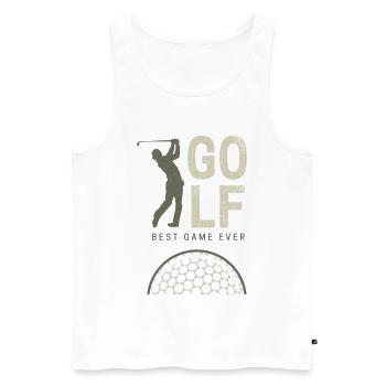 Meilleur jeu de golf jamais conçu pour les golfeurs et les entraîneurs - Débardeur bio Premium Homme - blanc - Devant - Michal (187cm)