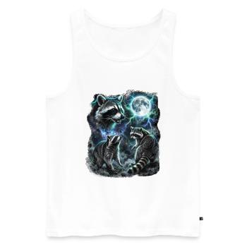 THREE Wild Raccoons with Moon Wildlife Designs - Men's Premium Organic Tank Top - white - Front - Michal (187cm)