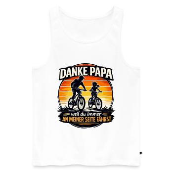 Danke Papa Fahrradliebe Retro Vatertag Geschenk - Männer Premium Bio Tank Top - Weiß - Vorne - AI Model Male 178 light (178cm)