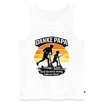 Danke Papa Mutig Fahren Vatertag Geschenk Retro - Männer Premium Bio Tank Top - Weiß - Vorne - AI Model Male 178 light (178cm)