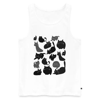 Midnight Cat Montage - Men's Premium Organic Tank Top - white - Front - AI Model Male 178 light (178cm)