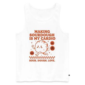 Sourdough Bread Baking Making Sourdough - Men's Premium Organic Tank Top - white - Front - AI Model Male 178 light (178cm)