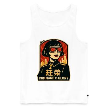 Command Is Glory Retro-Poster - Männer Premium Bio Tank Top - Weiß - Vorne - AI Model Male 178 light (178cm)