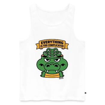 Alles ist zu kompliziert, Alligator. - Männer Premium Bio Tank Top - Weiß - Vorne - AI Model Male 178 light (178cm)