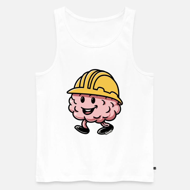 Brain Builder Schutzhelm - Männer Premium Bio Tank Top - Weiß