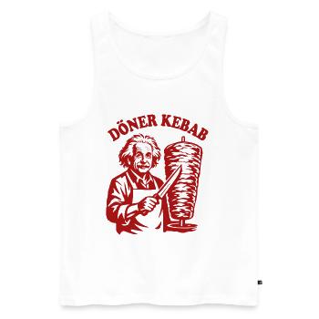 Döner Kebab - Einstein - Fast Food - Männer Premium Bio Tank Top - Weiß - Vorne - Michal (187cm)