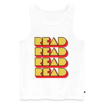 Read Design - Retro Look - Men's Premium Organic Tank Top - white - Front - AI Model Male 178 light (178cm)